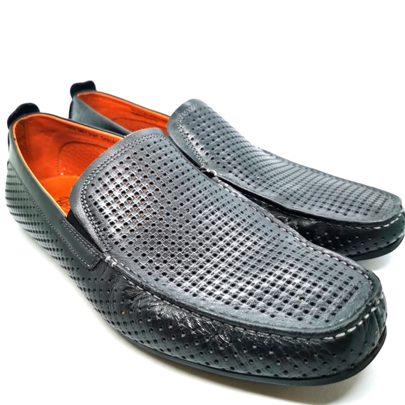 Florsheim Other - Florsheim Shoe Company Black Leather Slip On Loafers Mens Size 44